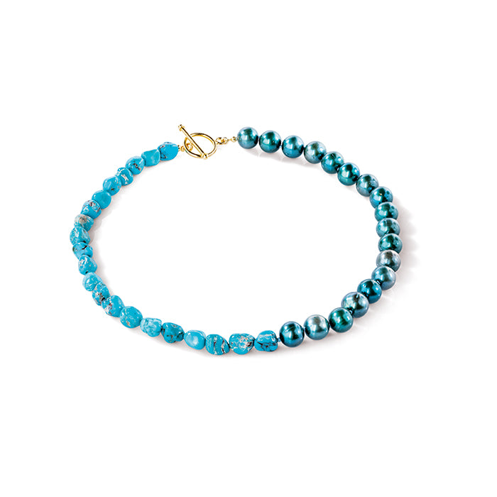 Kette mit Türkis und grünen Perlen - the blue escape jewelry