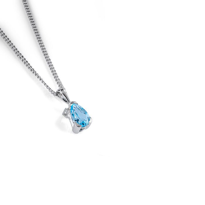 PENDANT Blue Topaz with chain